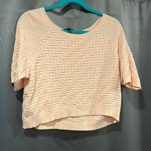 3/$10 cropped light pink/peach short sleeve sweater